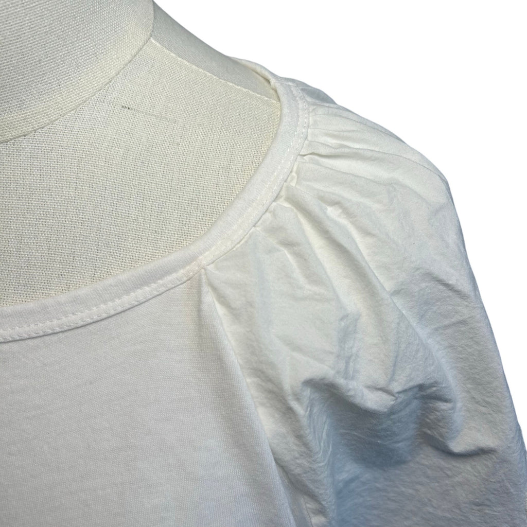Old Navy Large White Dolman Sleeve Top Lace Detail Boho Casual Jersey Shirt Tee