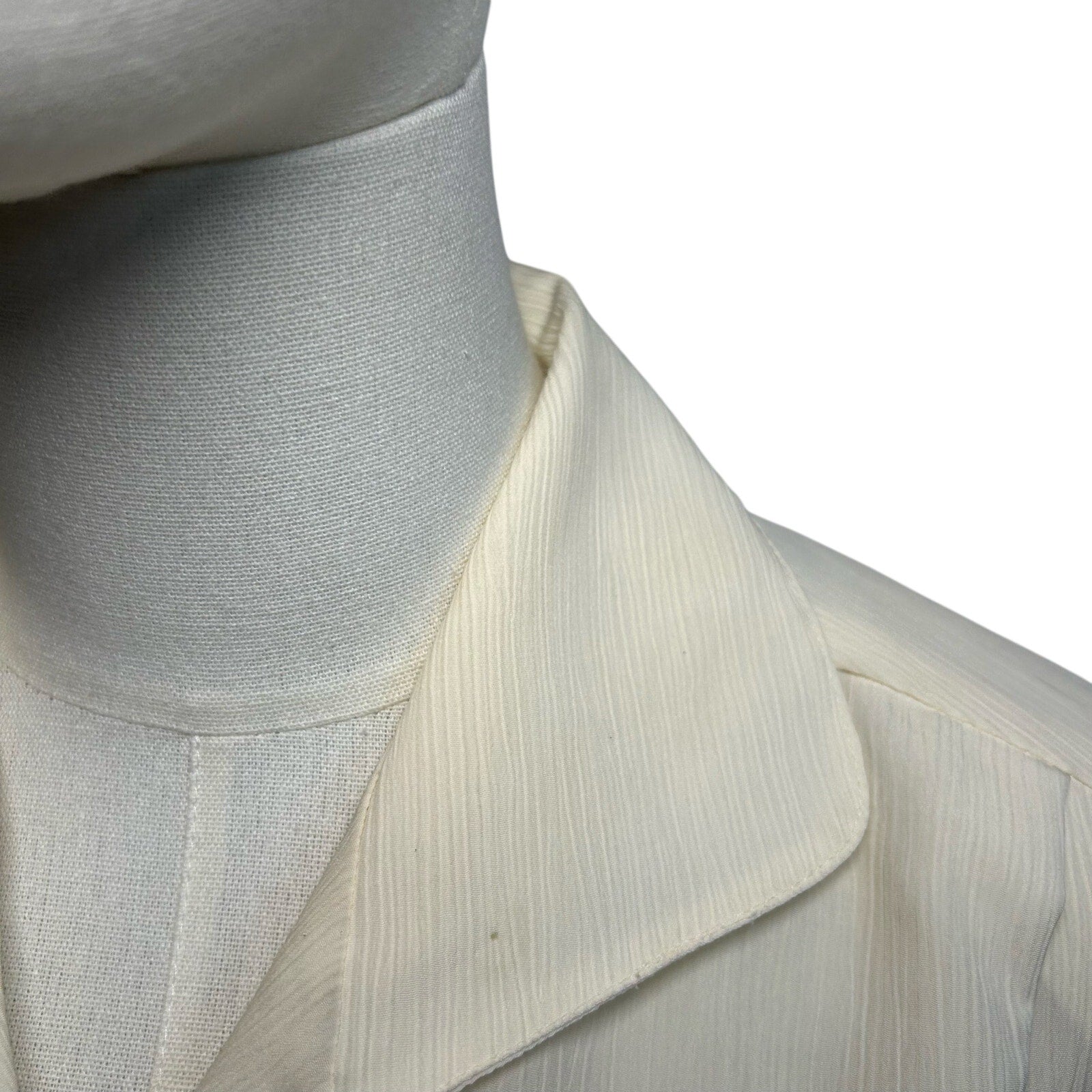 VTG 80s Kathie Lee White Button Up L Blouse Secretary Retro Preppy Minimalist