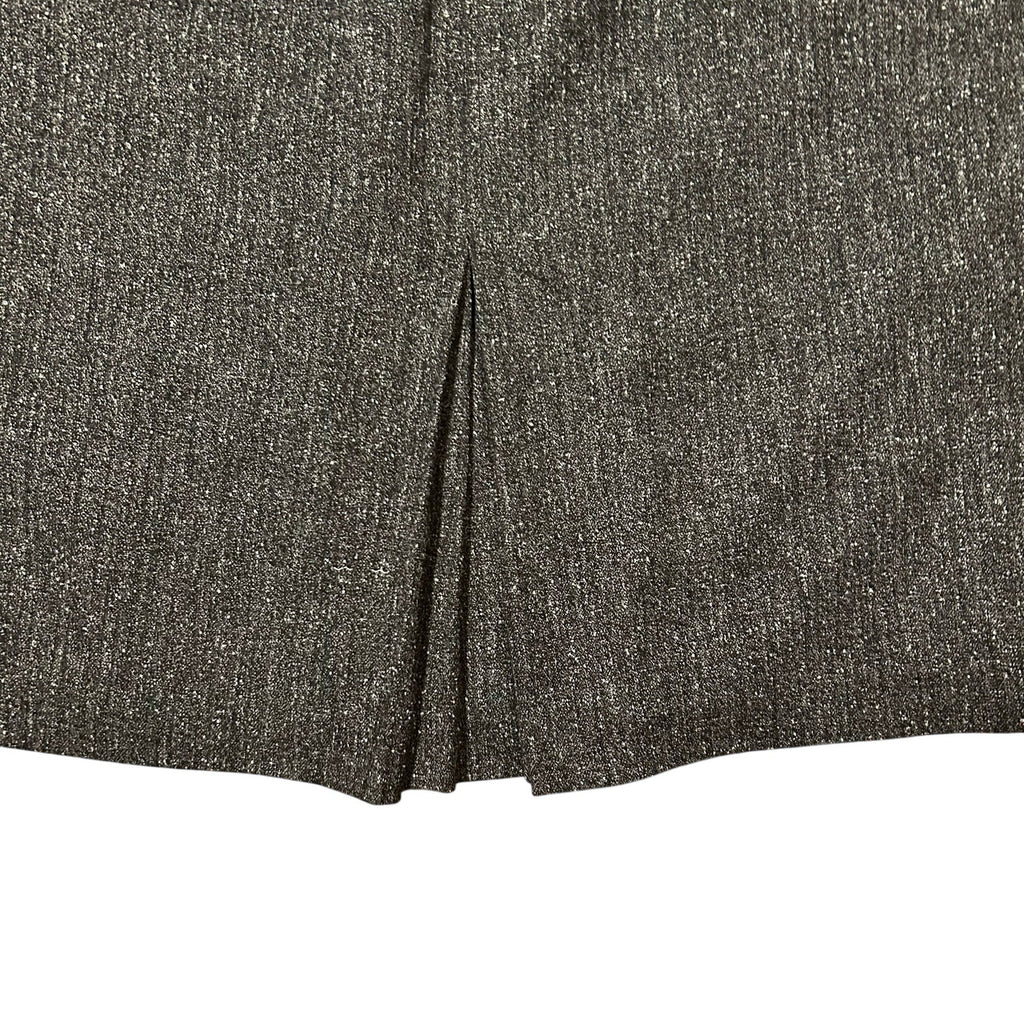 New York & Company Stretch Size 8 Charcoal Grey Pleated Slit Lined Pencil Skirt