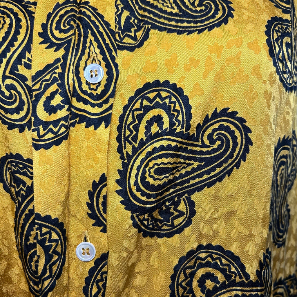 VTG 70s Saks Fifth Avenue Psychedelic Silk Paisley Dagger Shirt Whimsygoth Large