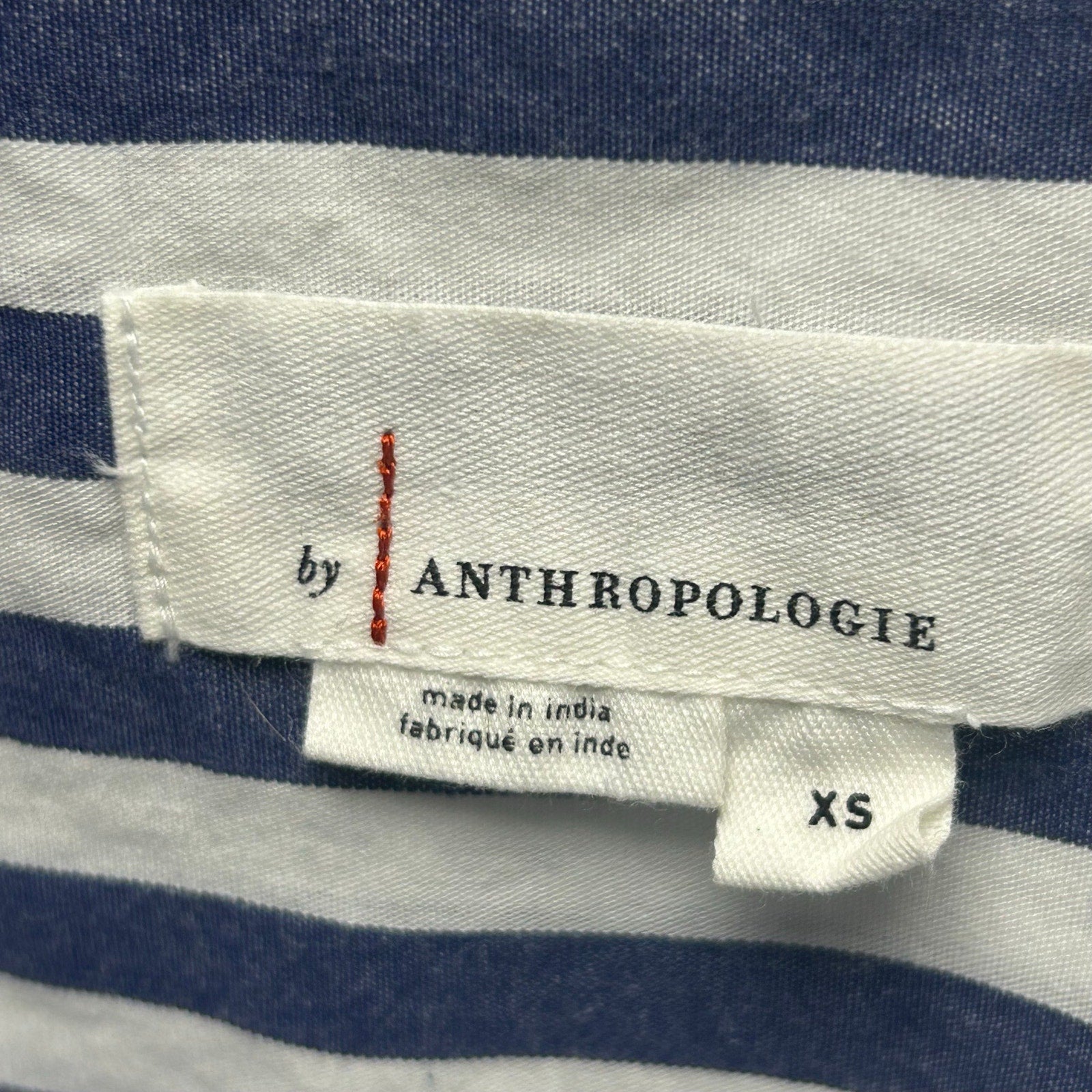 Anthropologie Blue White Striped Dolman Sleeve Top XS Cotton Casual Chic Boho