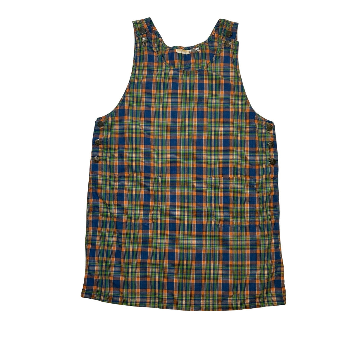 VTG 90s Hunters Run 8 Plaid Sleeveless Jumper Mini Dress Grunge Preppy Indie