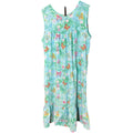 VTG Butterfly Floral Cotton Feel House Dress Blue Green XL Single Side Pocket