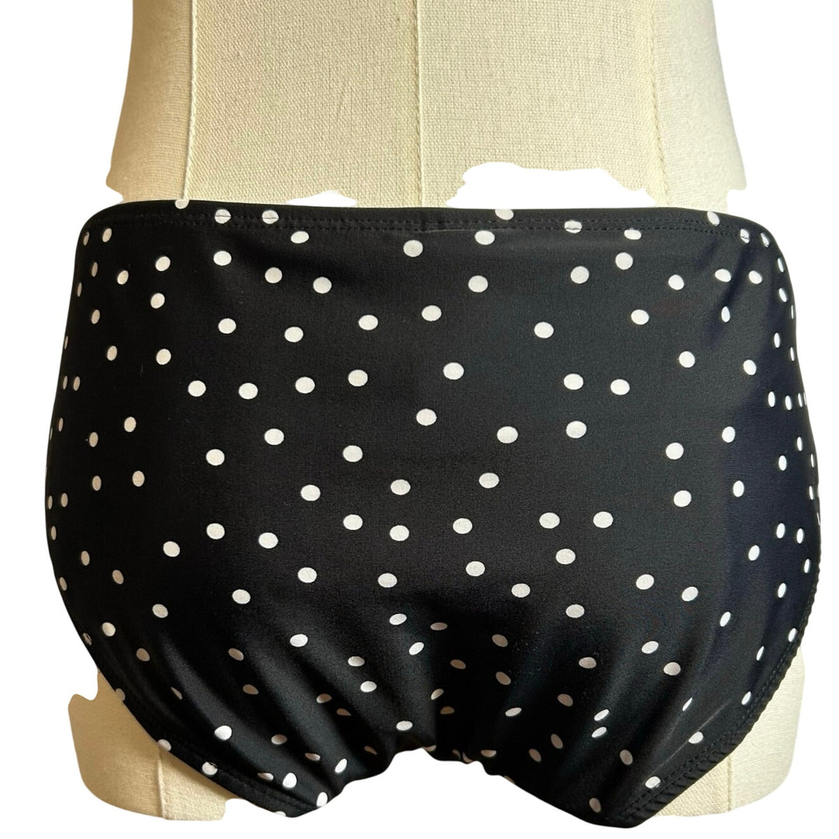 Black White Strappy Side Bikini Bottom Swim Medium Coquette Minimalist Y2K