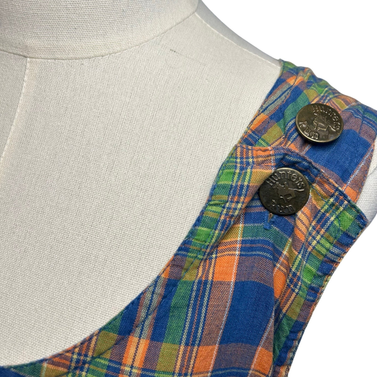 VTG 90s Hunters Run 8 Plaid Sleeveless Jumper Mini Dress Grunge Preppy Indie