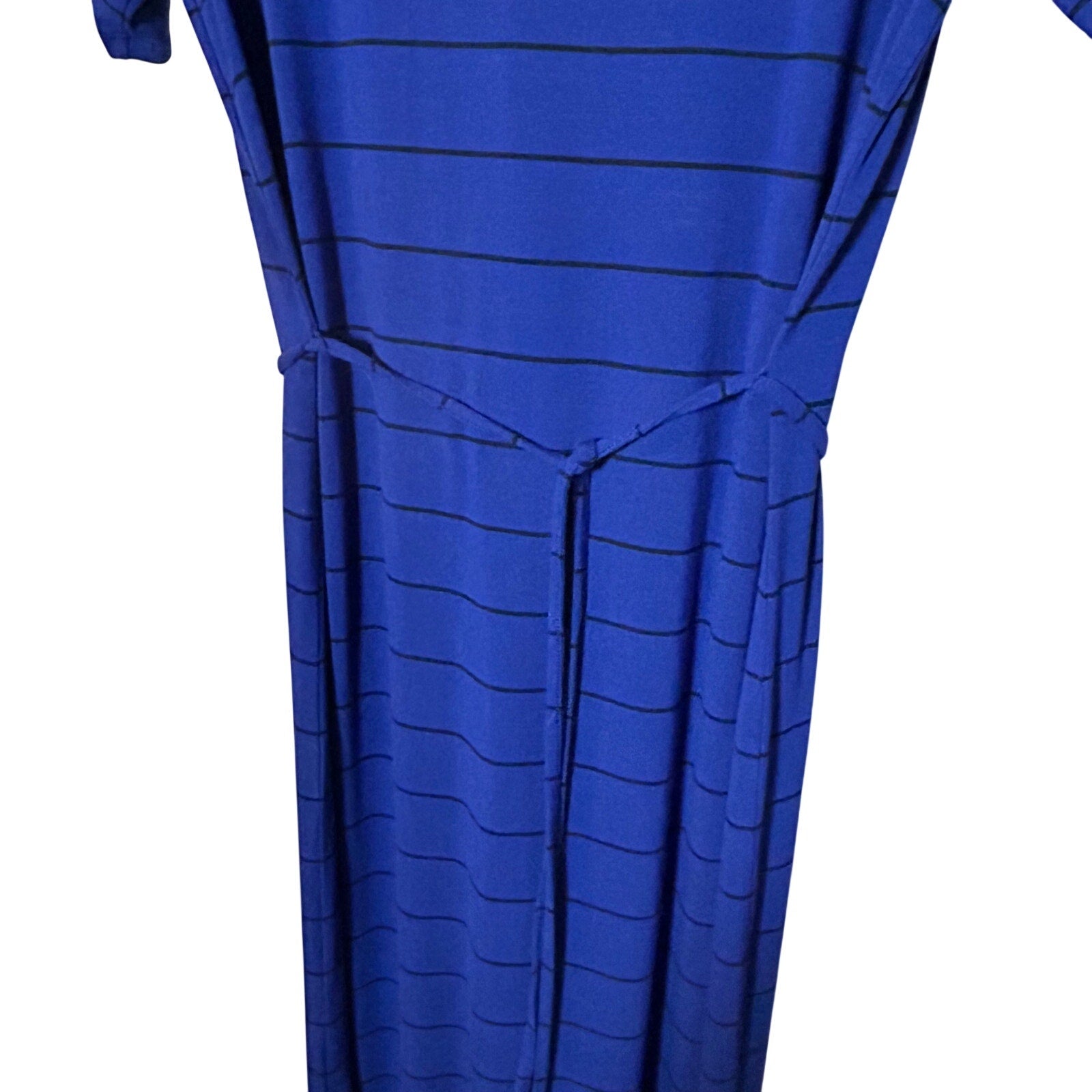 Banana Republic Striped Knit Maxi Dress Mountain Blue Small Coastal Minimalist