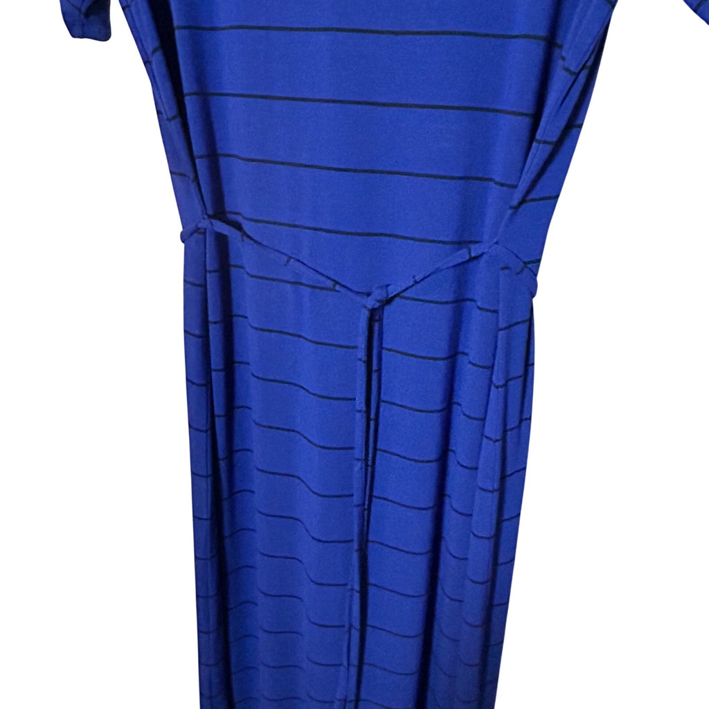 Banana Republic Striped Knit Maxi Dress Mountain Blue Small Coastal Minimalist