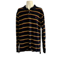 VTG 90s Polo Ralph Lauren XL Navy Blue Striped Long Sleeve Polo Shirt Preppy