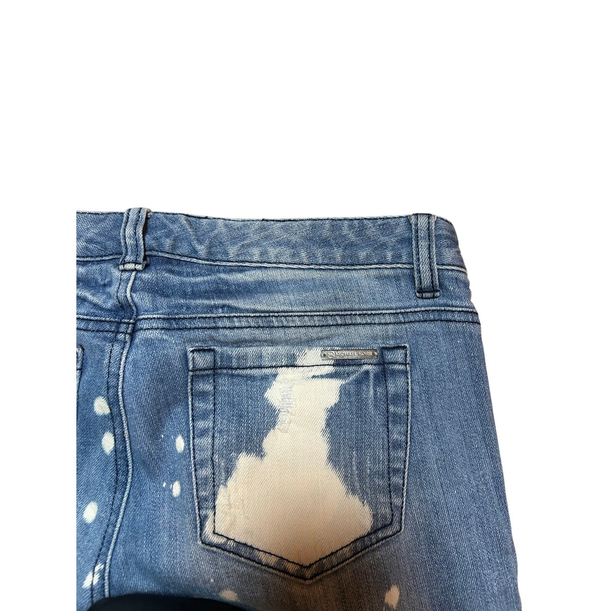 Michael Michael Kors Bleach Splatter Distressed Skinny Jeans