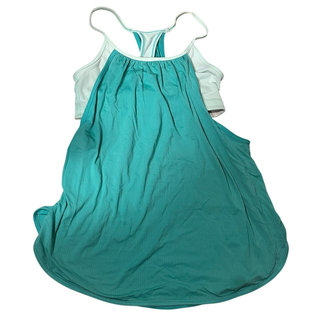 Lululemon No Limit Tank Teal Mint Green Size 4 Built In Bra 2-in-1 Clean Girl