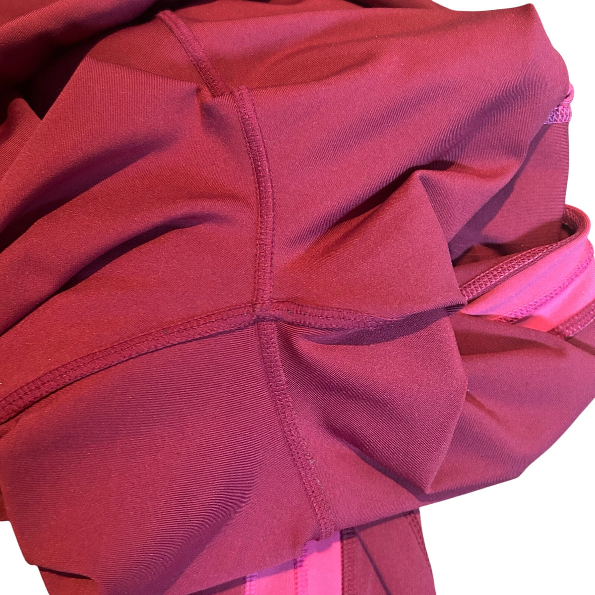 Pop Fit High Waisted Pocket Leggings Magenta Pink 2X Activewear Yoga Two Tone