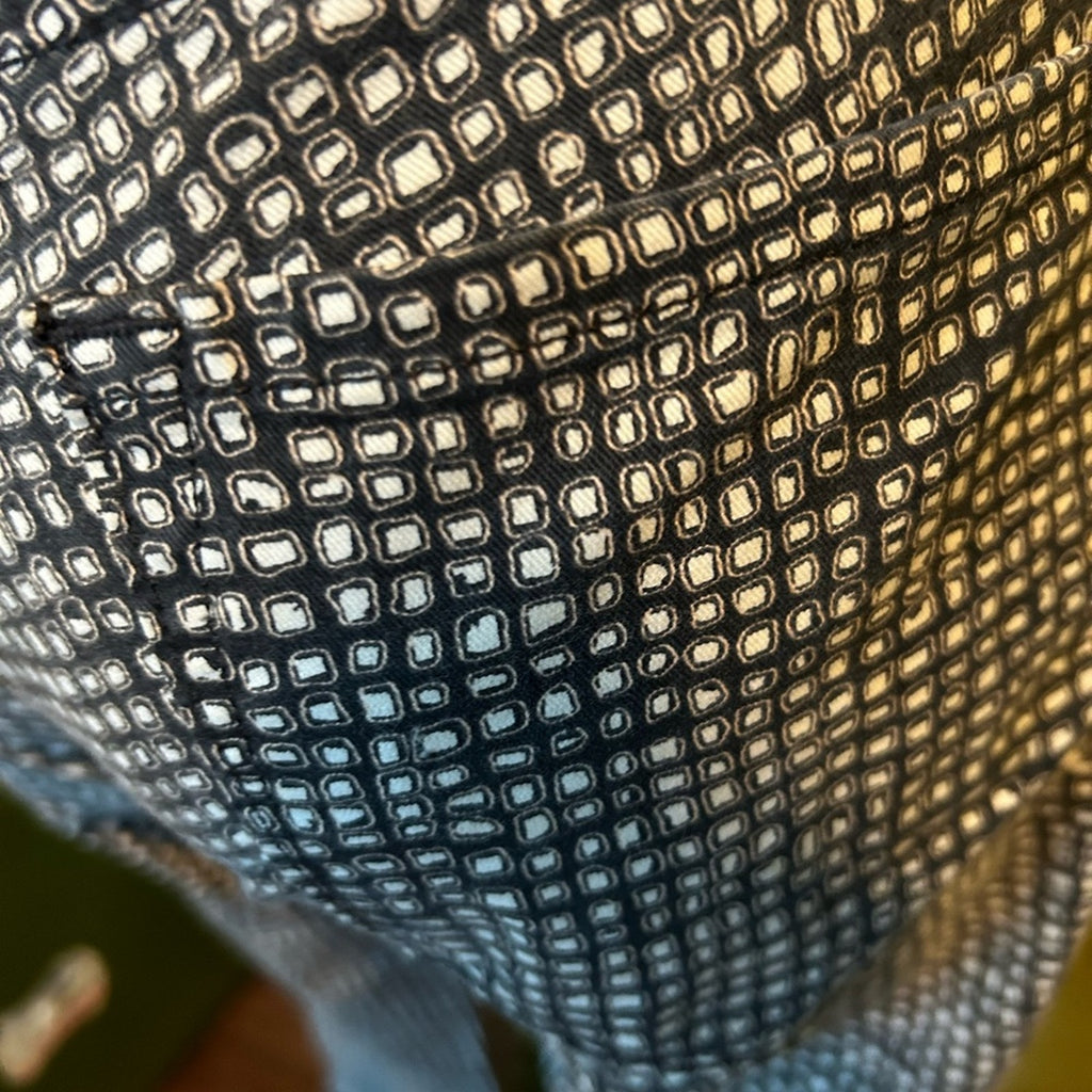 Ann Taylor Loft Black and White Geometric Print Skinny Ankle Pants Size 6