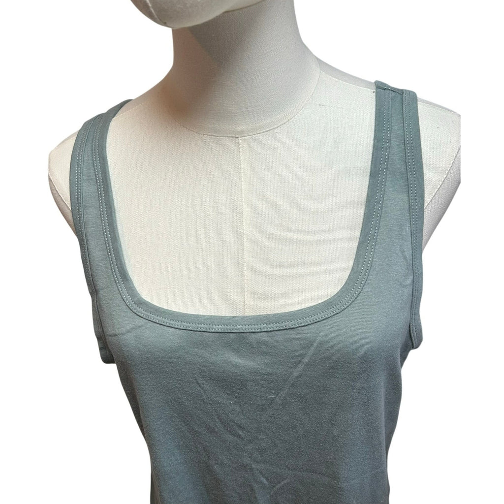 A New Day Gray Scoop Neck Tank Top Ribbed Knit Minimalist Basics XL Loungewear