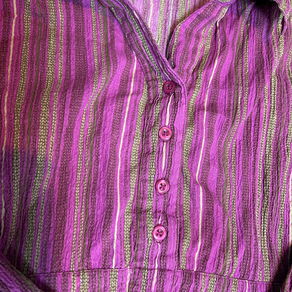 Christopher & Banks XL Purple Striped Seersucker Tunic Boho Casual Top