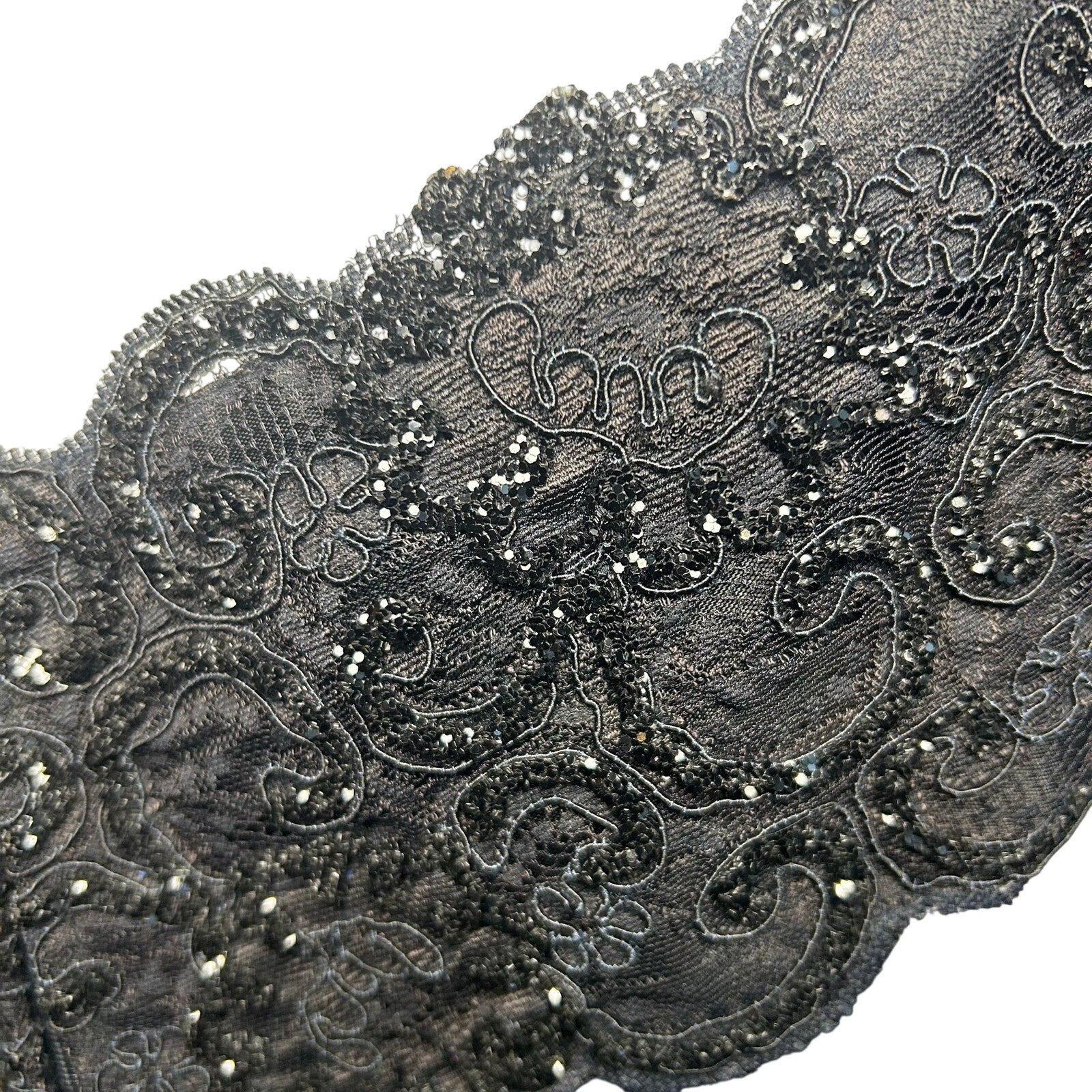 VTG 80s Niki Originals Cocktail Dress Black M Beaded Lace Archive Dark Romantic
