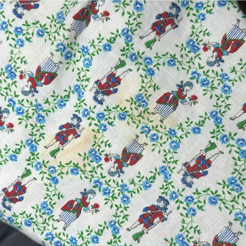 70s Bicentennial Prairie Two Piece Set Floral Colonial Print XS Small