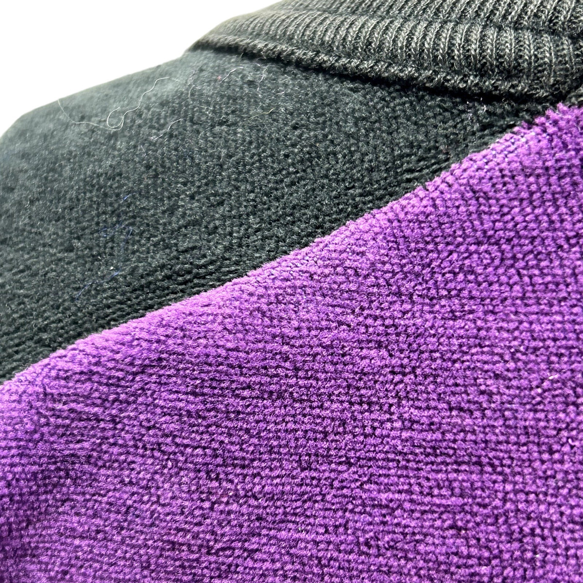 VTG 80s Como Sport M Purple Black Velour Top Colorblock Batwing Casual Retro