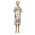 VTG 70s Grand Design S White Purple Floral Quilted Yoke Mumu Midi Dress Retro
