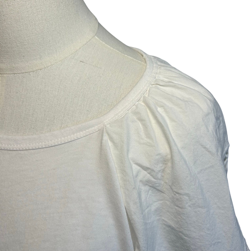 Old Navy Large White Dolman Sleeve Top Lace Detail Boho Casual Jersey Shirt Tee