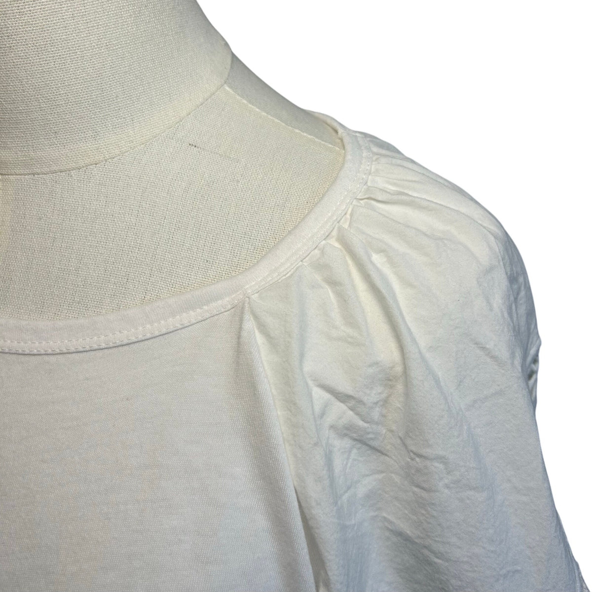 Old Navy Large White Dolman Sleeve Top Lace Detail Boho Casual Jersey Shirt Tee