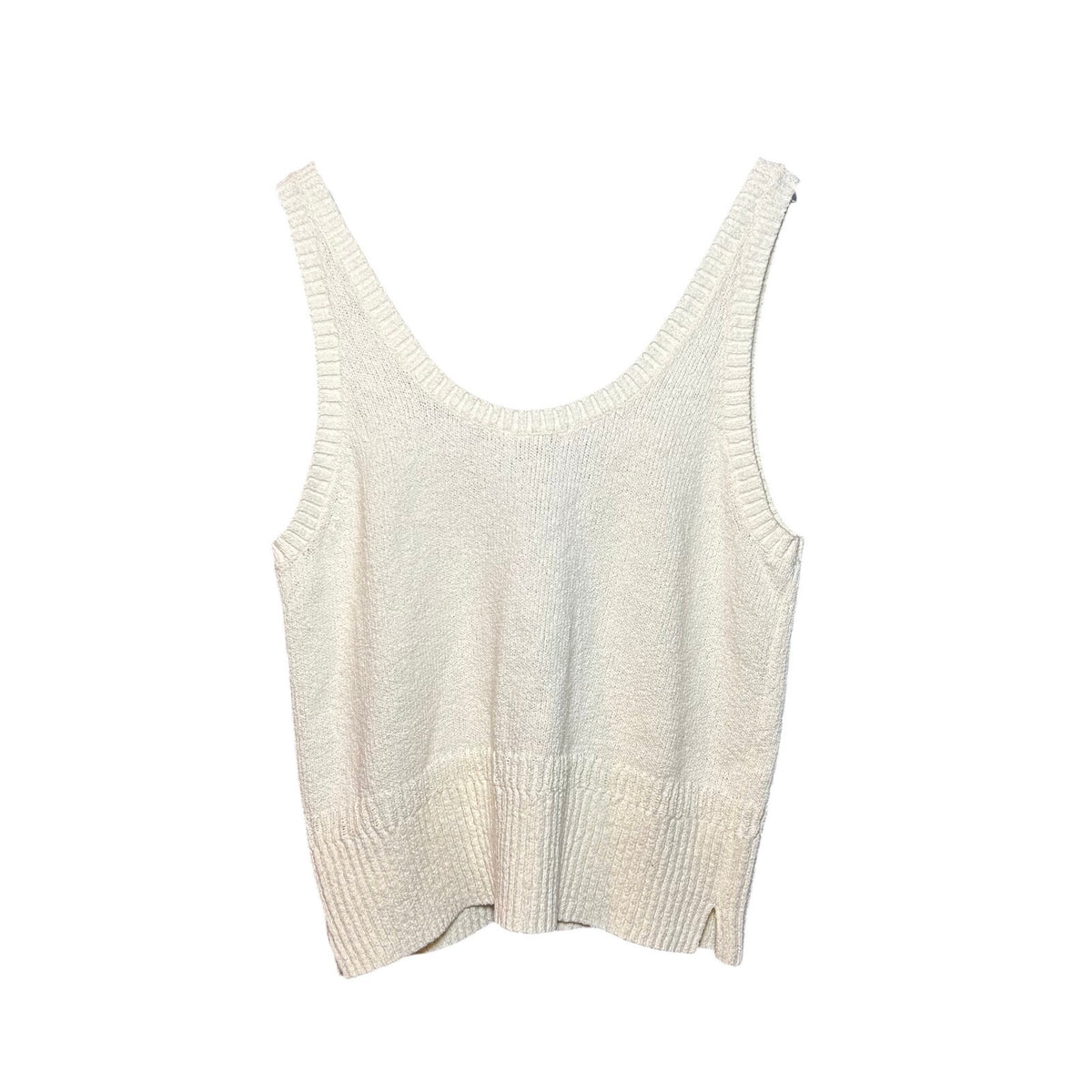 Madewell 2024 Texture-Stitch V-Neck Sweater Vest XL Ivory