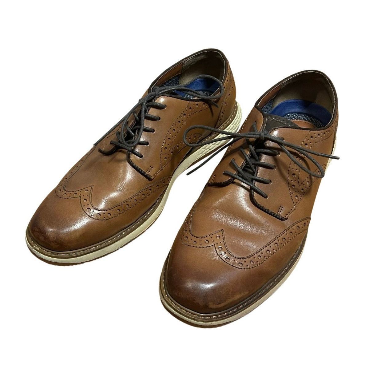 Vince Camuto Brown Leather Dress Shoes Men's 10.5 Professional Oxfords Academia