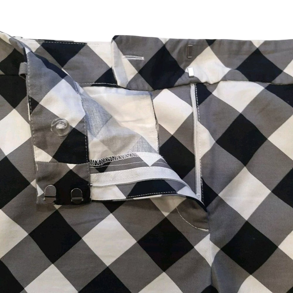 Ann Taylor Factory Black White Gingham Shorts Plus Size 16 Cotton Like New
