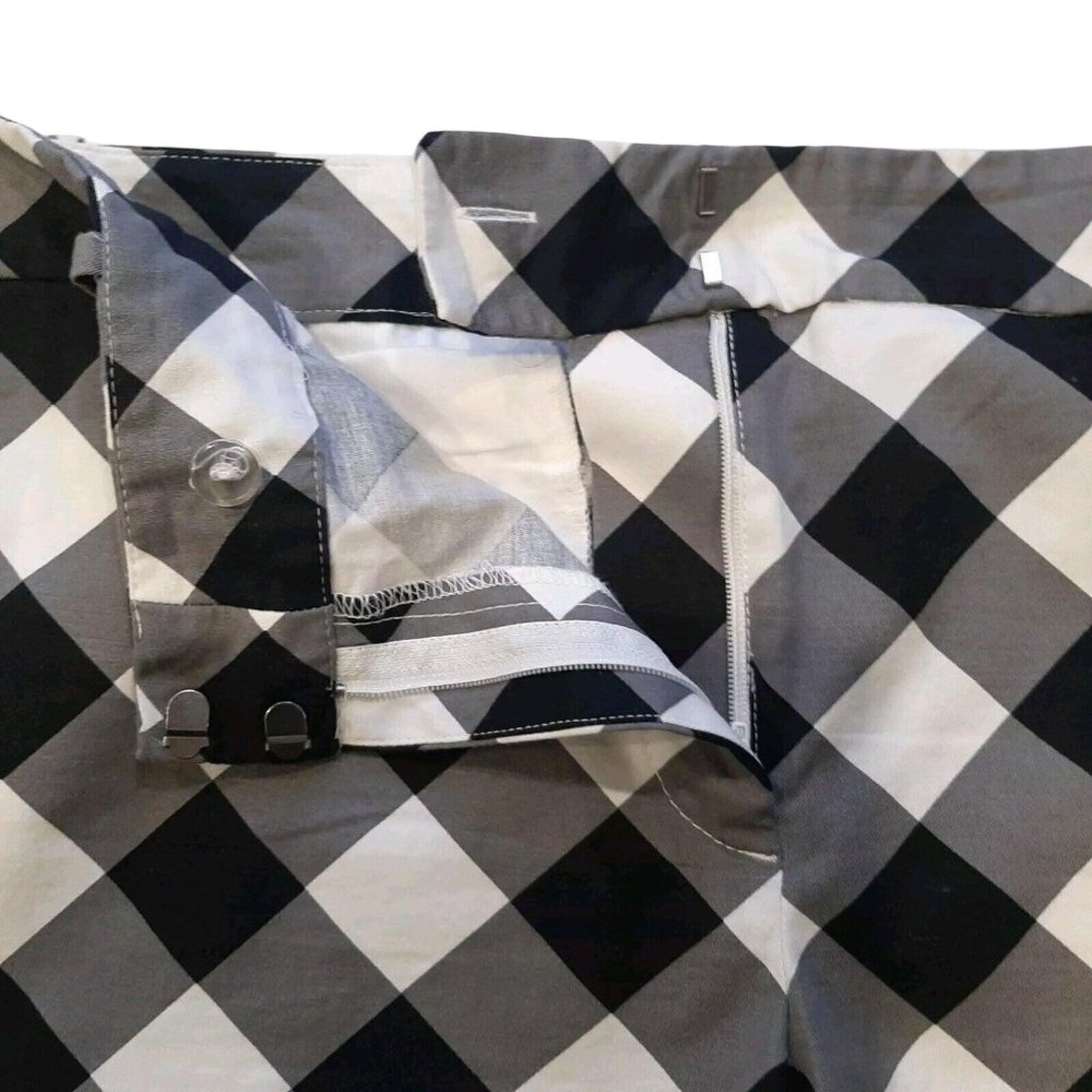 Ann Taylor Factory Black White Gingham Shorts Plus Size 16 Cotton Like New