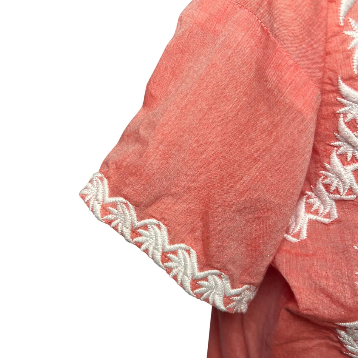 Indian Pink Peach Embroidered Cotton Mini 12 Dress Boho Cottage Fairy Whimsigoth