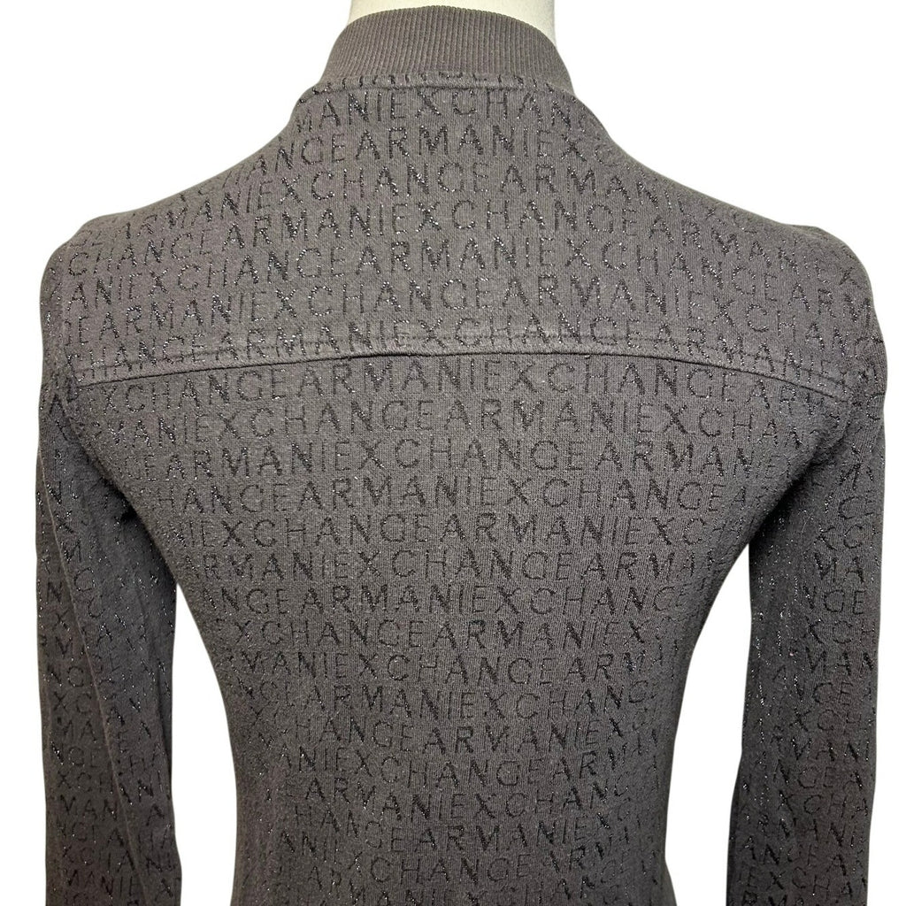 Armani Exchange Gray Zip Mock Neck Athletic Jacket Small Minimalist Gorpcore