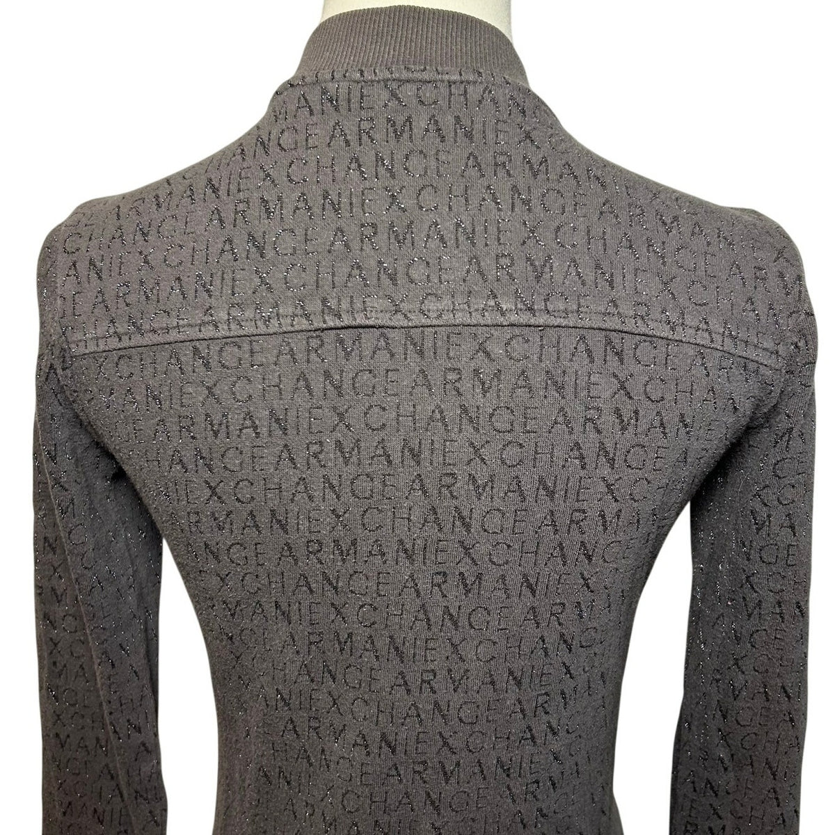 Armani Exchange Gray Zip Mock Neck Athletic Jacket Small Minimalist Gorpcore
