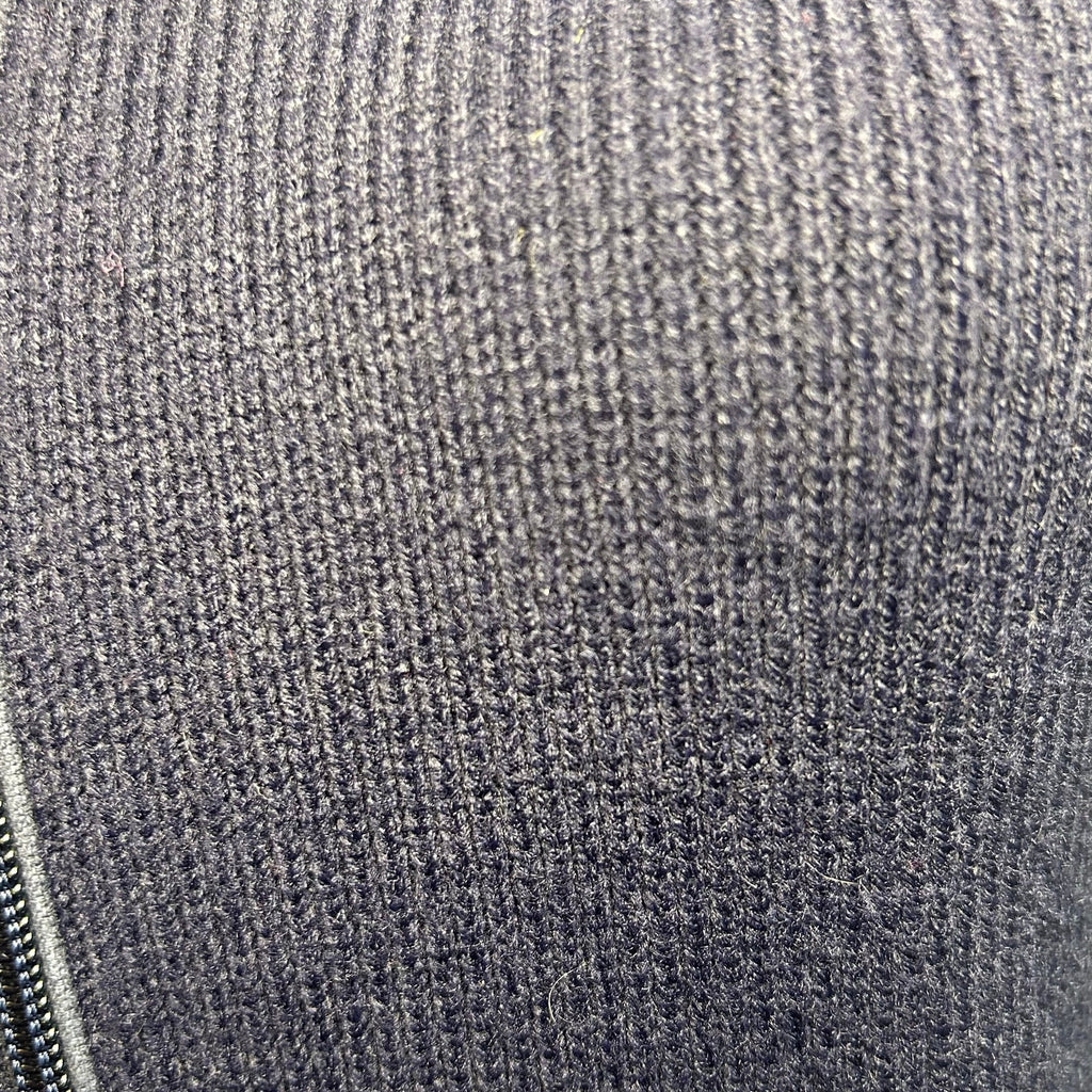 VTG 80s St Michael Navy Ribbed Knit Zip-Up XS Cardigan UK Heritage Retro Casual