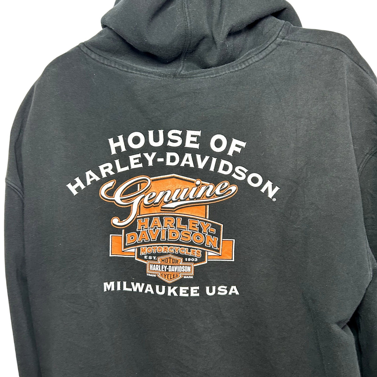 Harley-Davidson XL House of Harley 2013 Black Graphic Full Zip Biker Hoodie