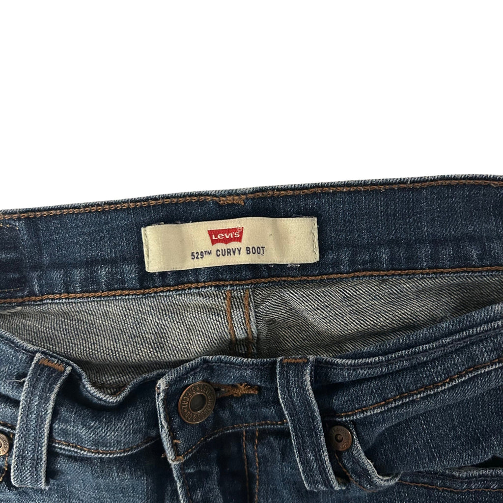Levi's 529 Curvy Cut Off Denim Shorts Women's Size 4 Dark Wash Indigo