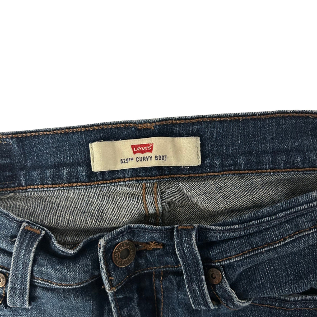 Levi's 529 Curvy Cut Off Denim Shorts Women's Size 4 Dark Wash Indigo