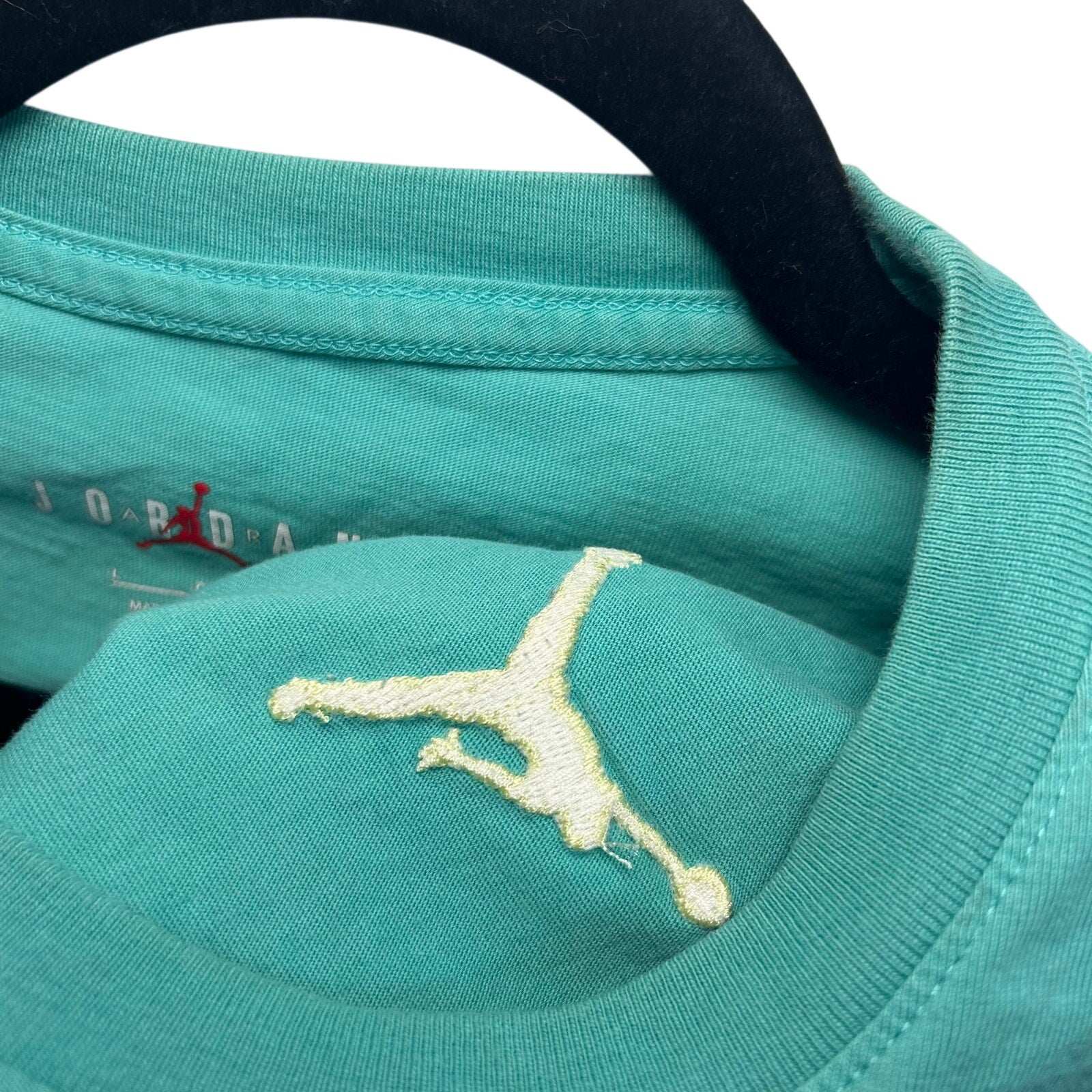 Michael Jordan Teal Embroidered Logo T-Shirt Mens L Retro Athletic Sportswear