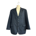VTG Y2K Corporate Image 44 Blue Houndstooth Wool Blazer Sport Coat Preppy Luxury