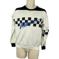 VTG 90s Gear for Sports M White Black Checkered Sweatshirt Streetwear Sportswear