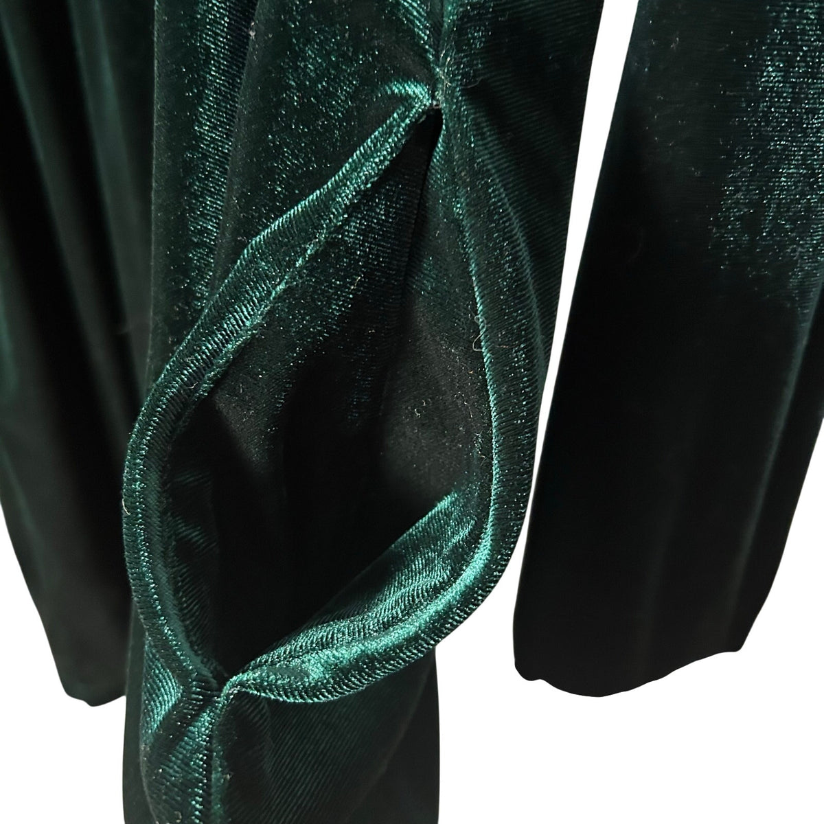 KOJOOIN Green Velvet Peter Pan Collar Dress 2XL Long Sleeve Pockets Dark Morii