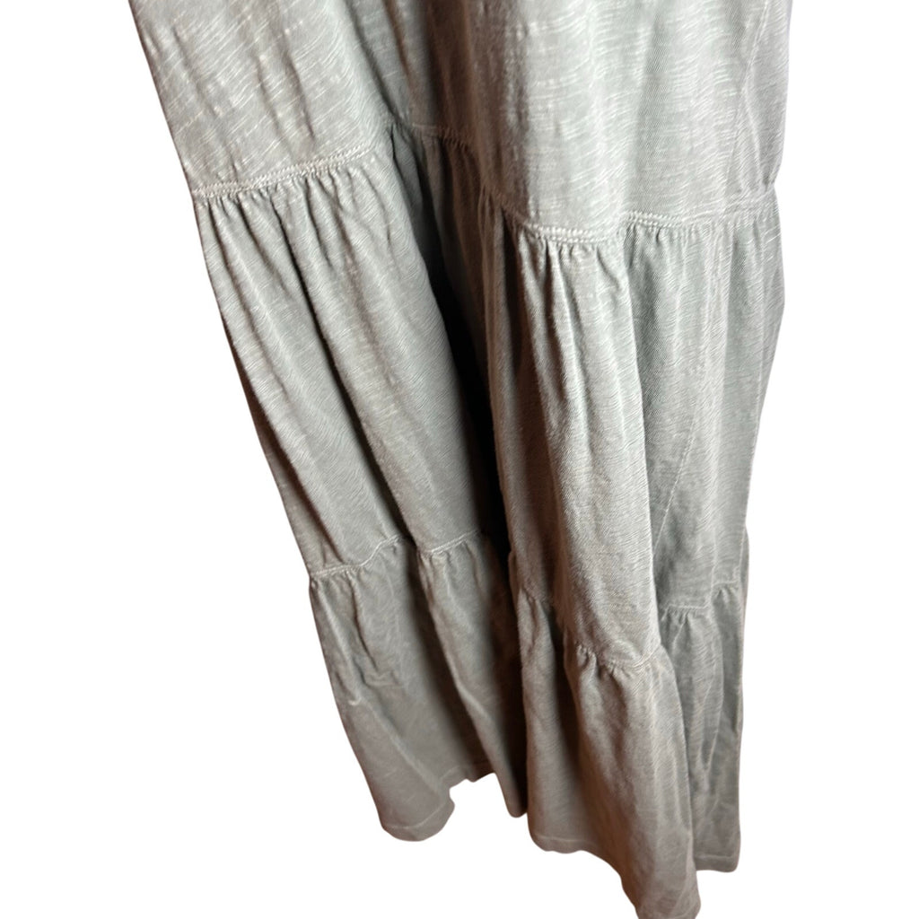 Wilt Slub Knit Tiered Midi Dress Sage Green S