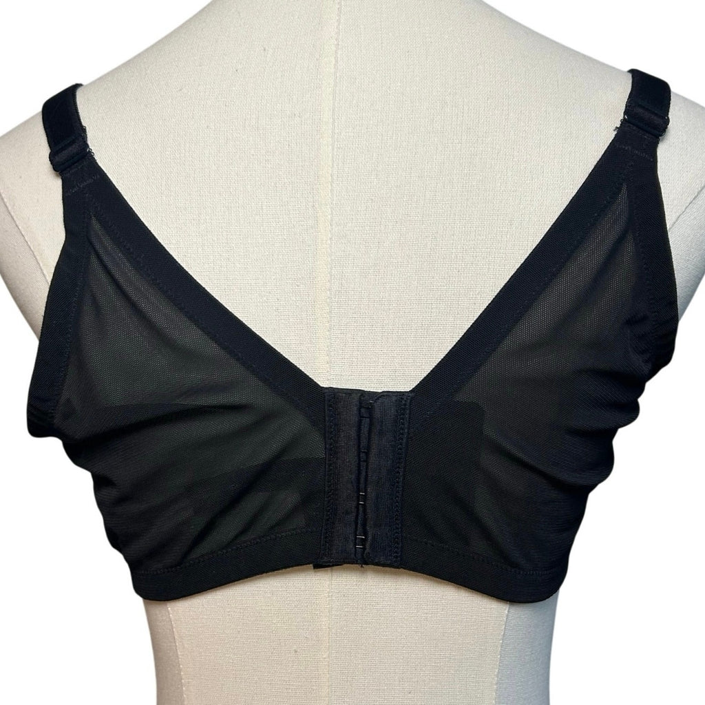 Torrid Curve Black Floral Mesh 360 Back Smoothing Push-Up Plunge Bra 44D Goth