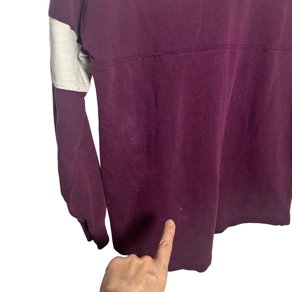 PINK Victoria's Secret Maroon Rainbow Spirit Jersey XS Oversized Loungewear