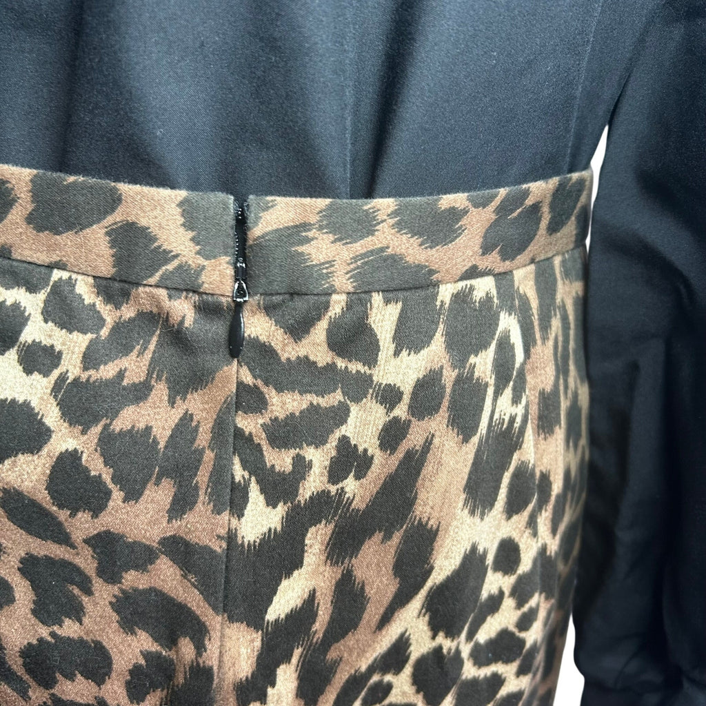 Michael Kors Animal Print Cotton Midi Pencil Skirt 8 Mob Wife Office Siren Chic