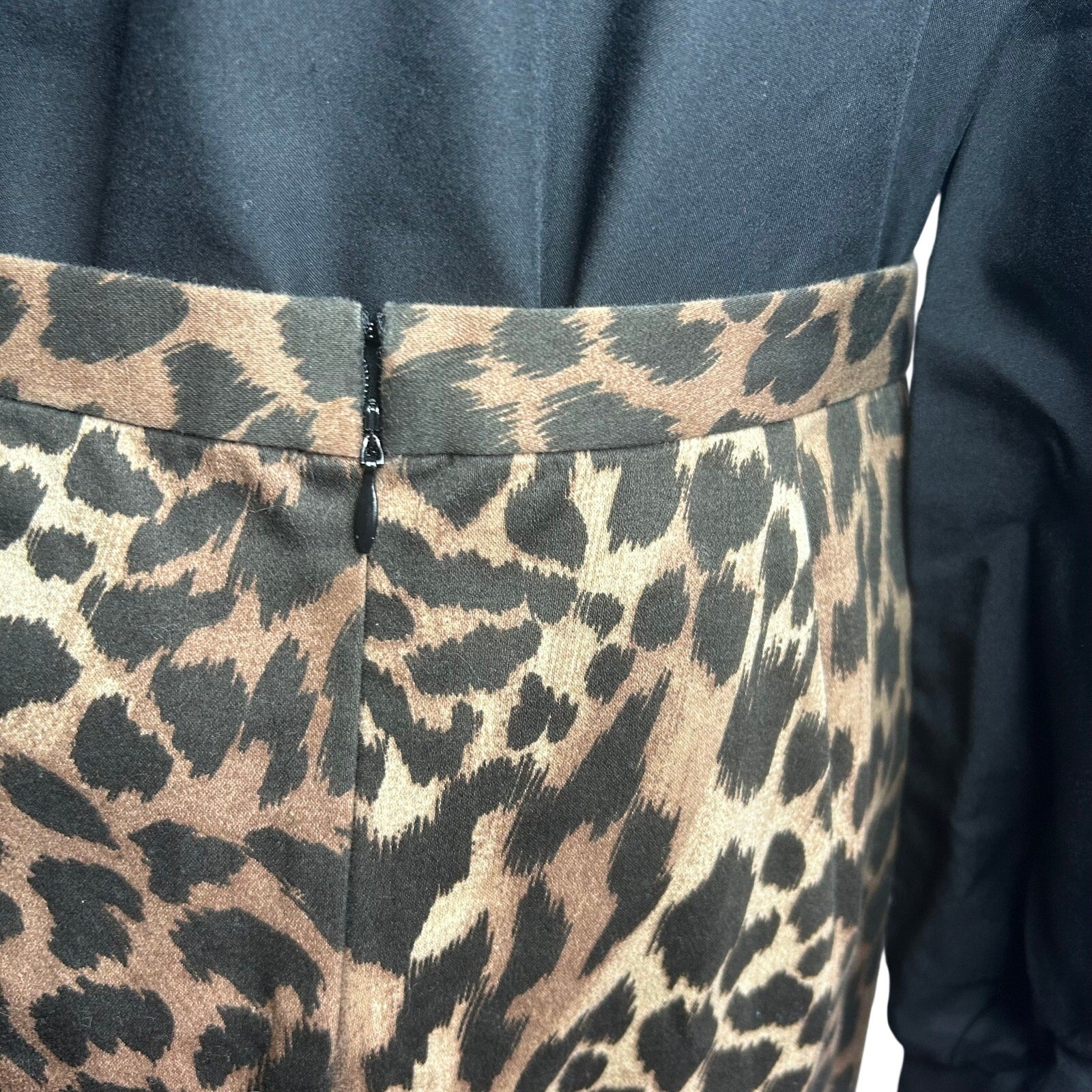 Michael Kors Animal Print Cotton Midi Pencil Skirt 8 Mob Wife Office Siren Chic