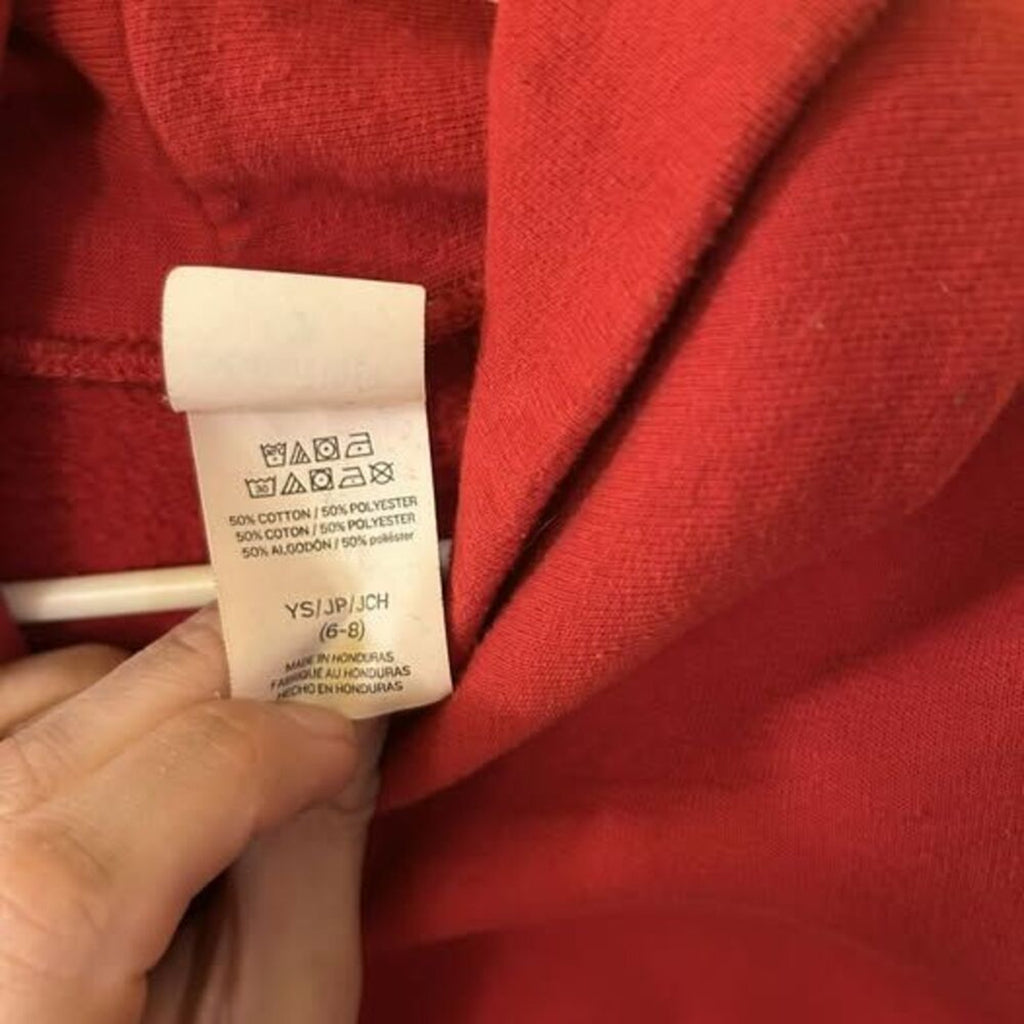 Hanes EcoSmart Kids Red Pullover Fleece Hoodie Size 6 Unisex Recycled Casual