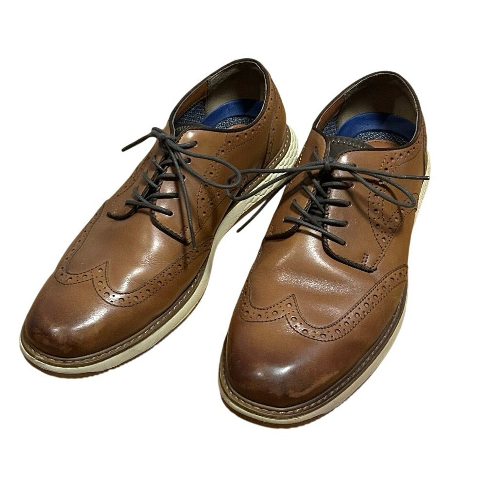 Vince Camuto Brown Leather Dress Shoes Men's 10.5 Professional Oxfords Academia