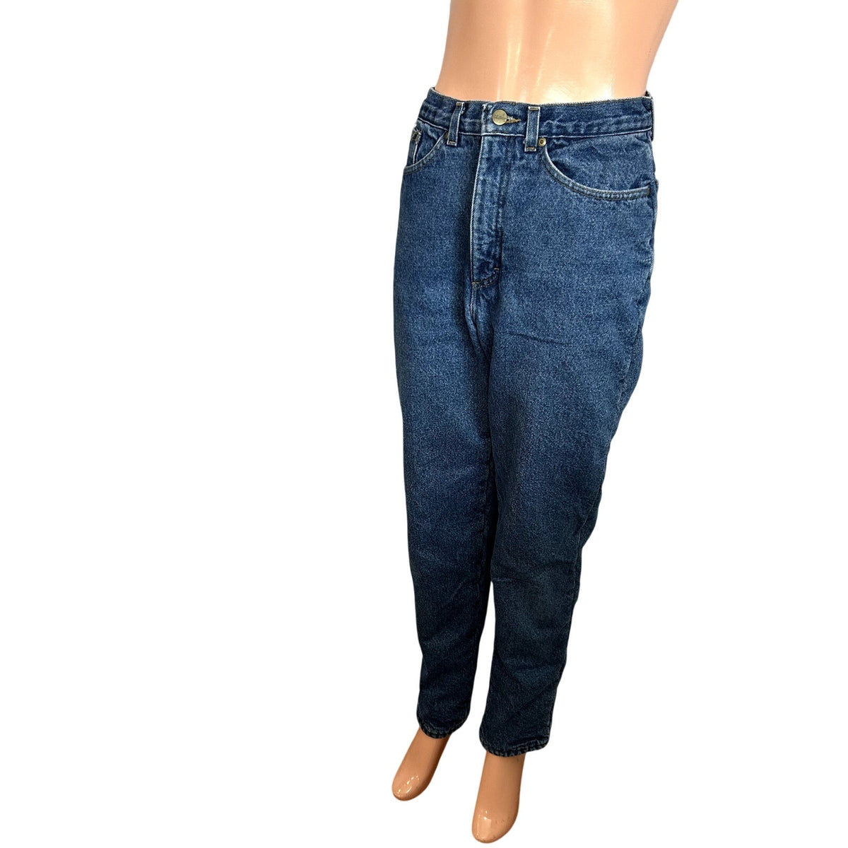 VTG 90s LL Bean 27 Blue Fleece Lined Denim Jeans Double L High Rise Warm USA