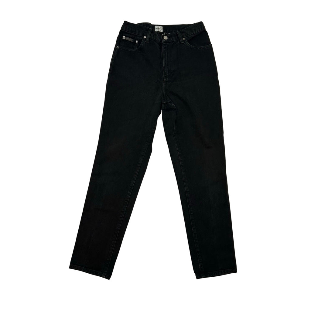 VTG 90s Calvin Klein 8 Black 100% Cotton High Rise Straight Leg Jeans Grunge