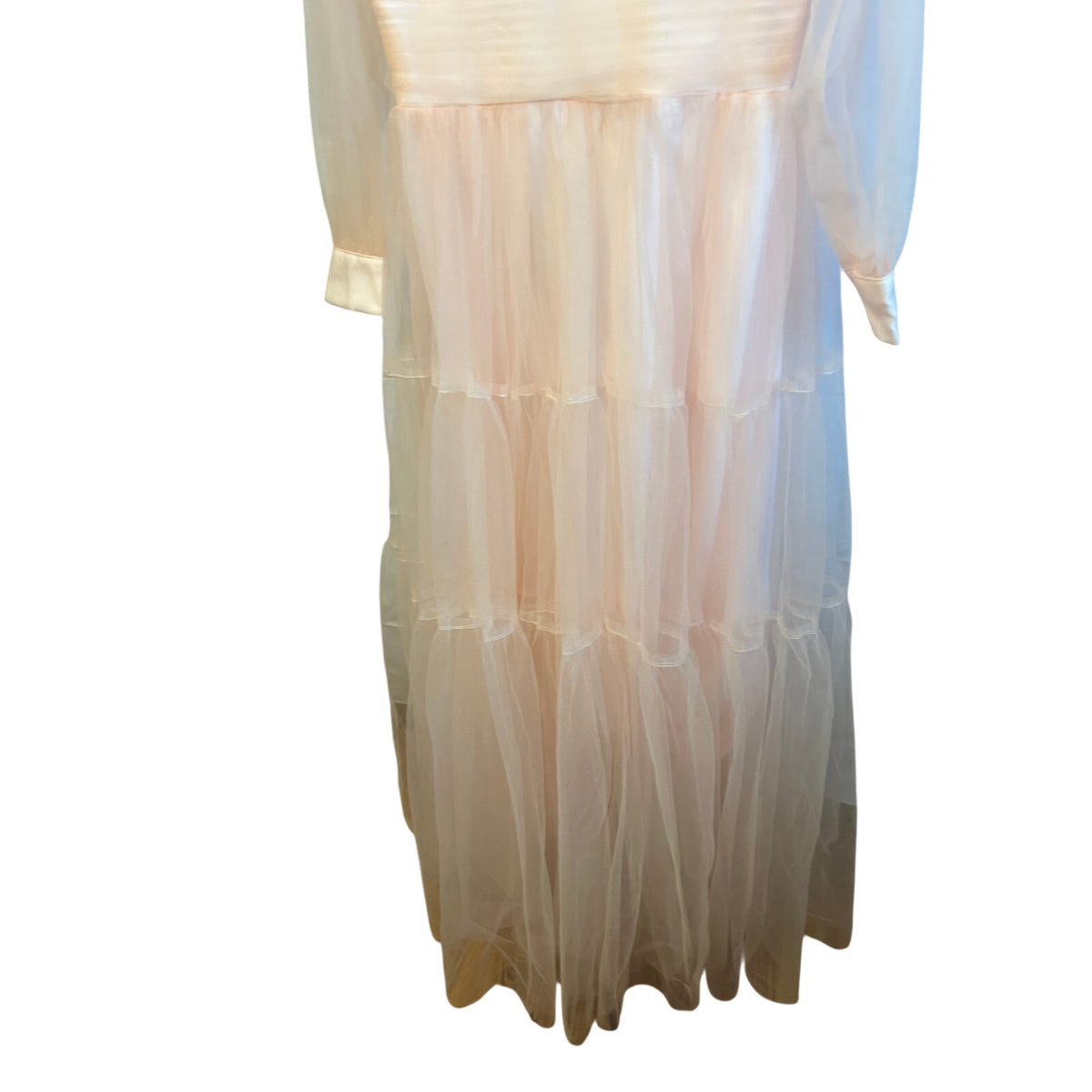 VNAIX Blush Pink Tulle Tiered Formal Gown Corset Back Fairycore Prom Dress SZ 16
