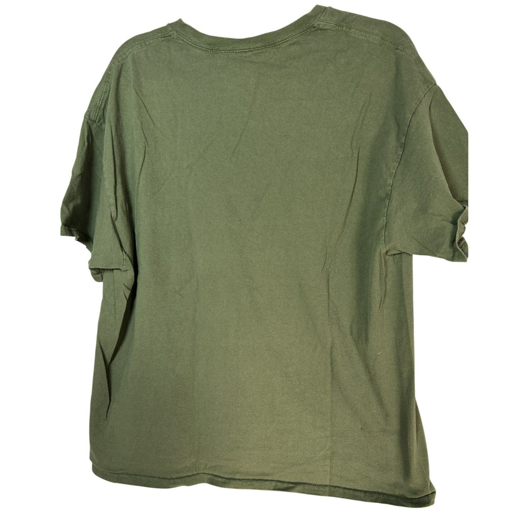 AC/DC Olive Green Back In Black 2023 Band Tee Size L Perryscope Rock Graphic